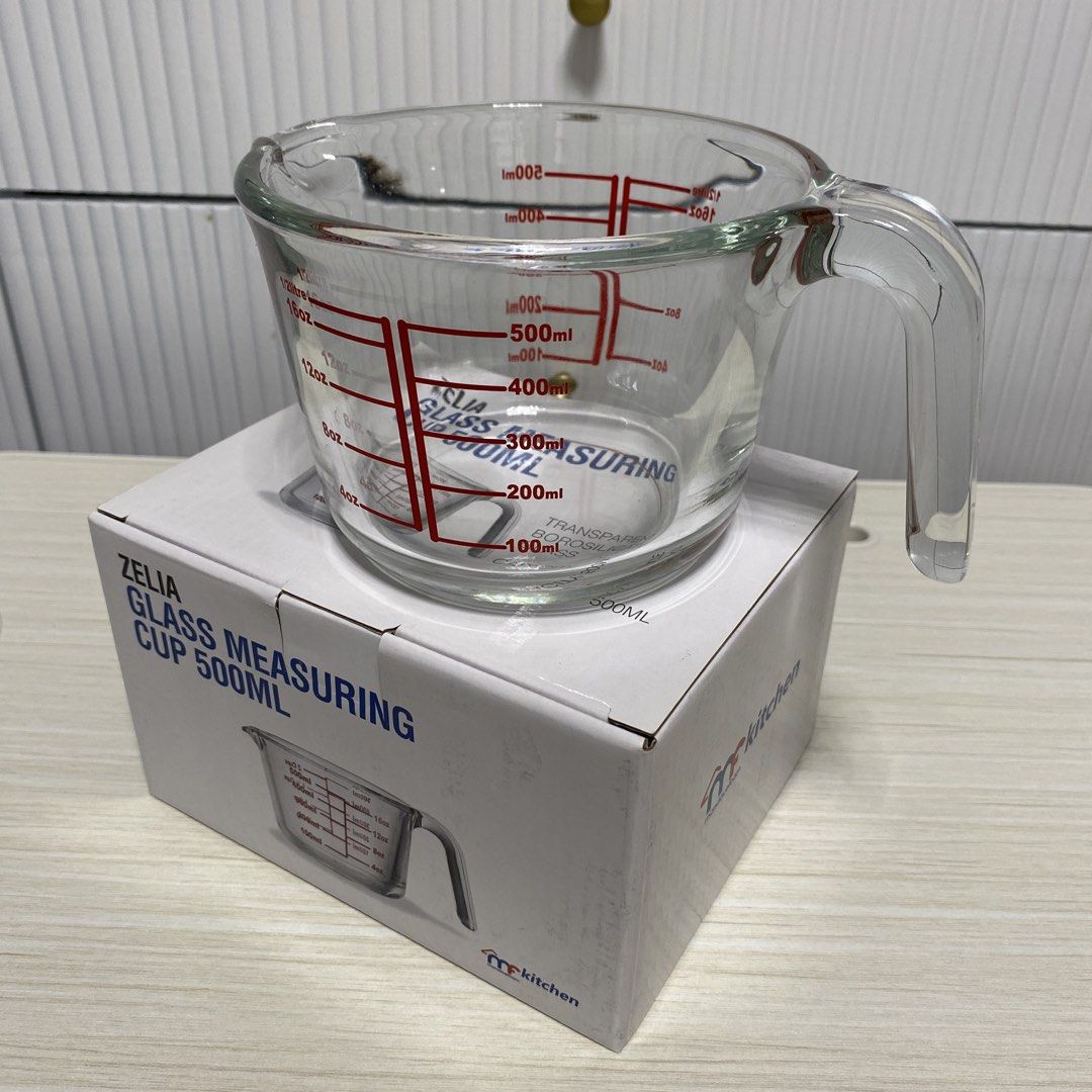 Zelia Glass Measuring Cup 500ml (Category: Bakeware) located in Las Pinas. Submitted by tjdio (Listing ID 1432871163, Image 1). Description: - Zelia glass measuring cup - 500ml capacity - Clear markings (ml and oz) - Convenient handle - Made of transparent glass - Comes with original box.