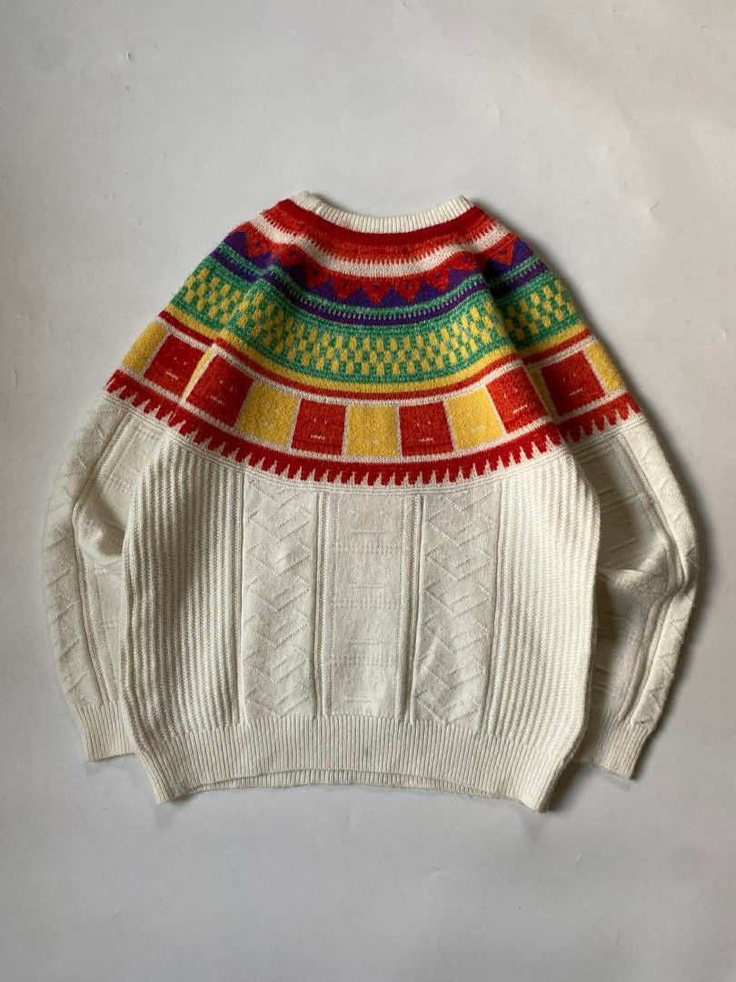 Acne Studios Kristijan Fair Isle Rainbow Wool Sweater (Category: Coats, Jackets and Outerwear) located in Baguio. Submitted by themgarbage (Listing ID 1433038200, Image 2). Description: Condition:Great Size Tag:L Width:21 Length:26 Sleeve:27.5.