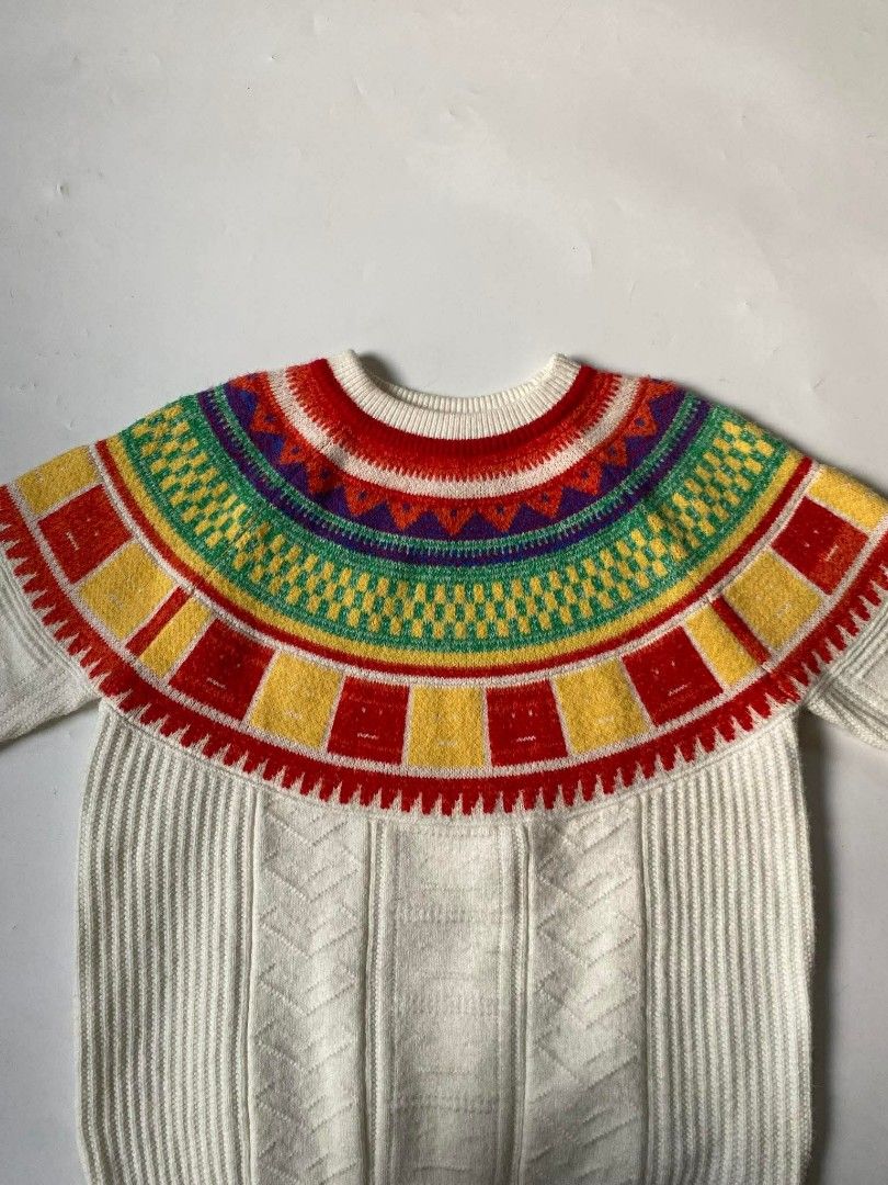 Acne Studios Kristijan Fair Isle Rainbow Wool Sweater (Category: Coats, Jackets and Outerwear) located in Baguio. Submitted by themgarbage (Listing ID 1433038200, Image 3). Description: Condition:Great Size Tag:L Width:21 Length:26 Sleeve:27.5.
