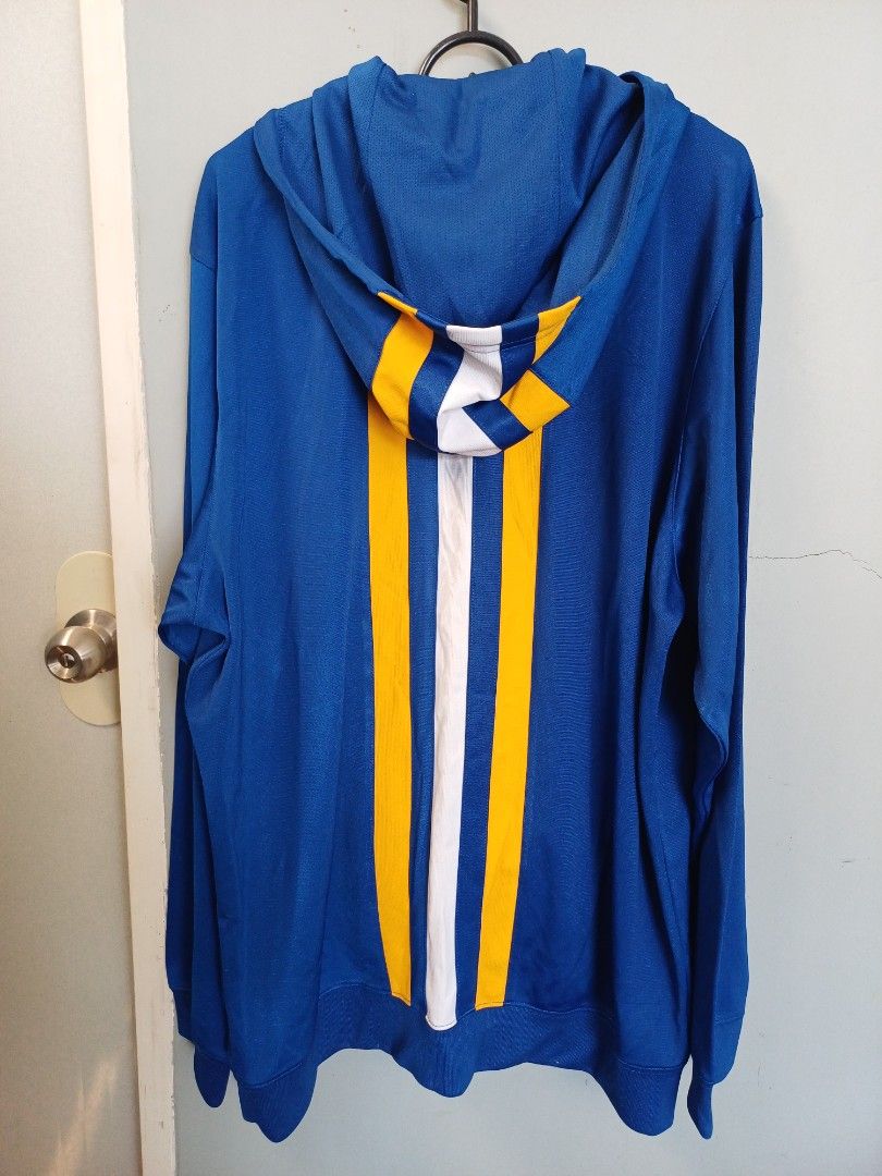 Adidas Blue Hoodie XL (Category: Hoodies) located in Calasiao. Submitted by mamadang (Listing ID 1433048554, Image 3). Description: - Adidas blue zip-up hoodie - Size: XL - Hood with yellow and white accents - Adidas logo on chest - Made in China - Interior lining: White and yellow - Manufacturing date: 03/05.