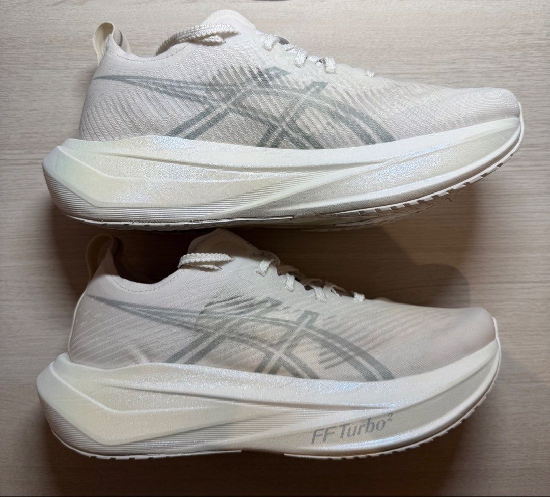 ASICS Megablast Running Shoes - White/Piedmont Grey - US 7 (Category: Other Sports Equipment and Supplies) located in Singapore. Submitted by leloong2 (Listing ID 1433149090, Image 1). Description: - ASICS Megablast running shoes - in rare white/ piedmont grey colourway sold out in Singapore - Size: US 7 / EUR 40/ UK 6 - Color: White and Grey - Condition: As good as new. only worn once, mileage 10km - Includes original box - Retail price: SGD 329
