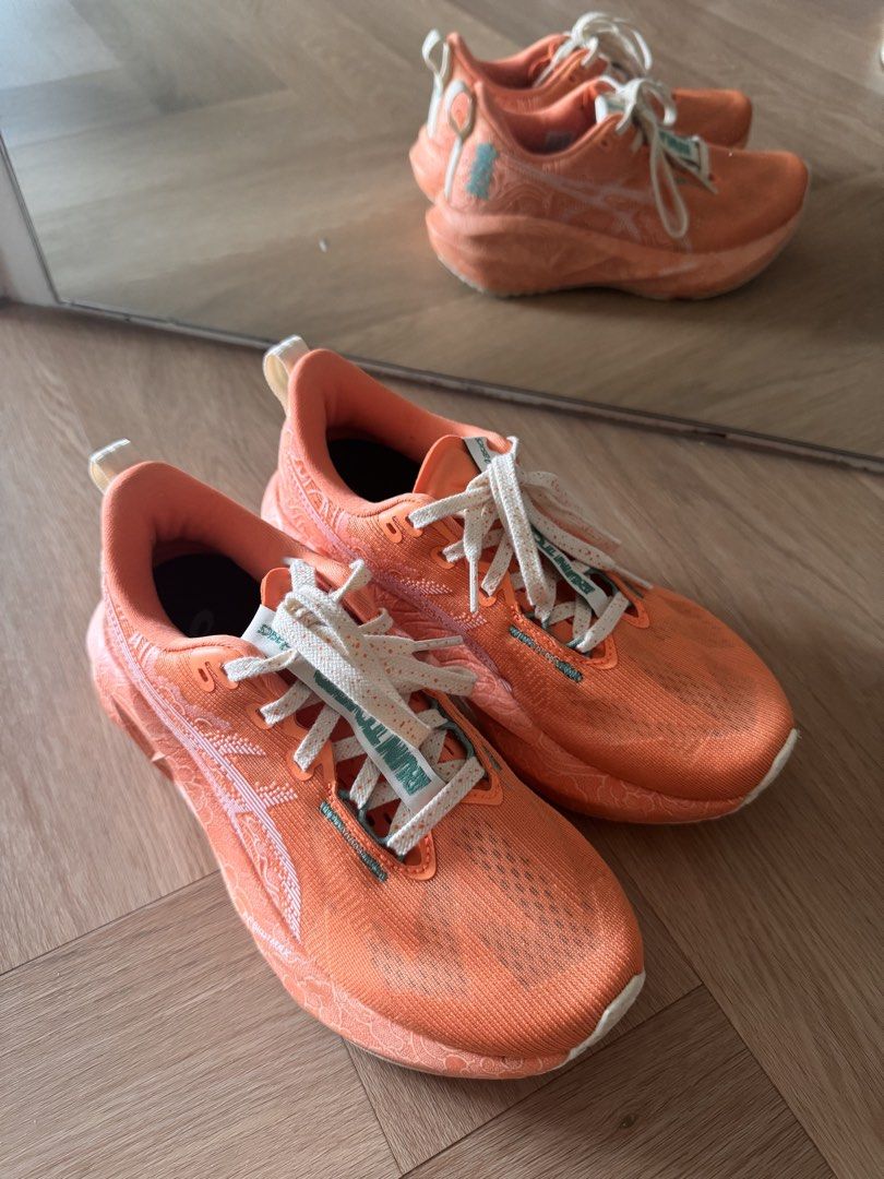 Asics NovaBlast 5 Tokyo Edition 🍑 (Category: Sneakers) located in Singapore. Submitted by annihilationeyes (Listing ID 1433033461, Image 3). Description: - Requested a friend to purchase on my behalf from Tokyo hence no receipt or box but can confirm it’s authentic - Size: EU 37.5 (fit is accurate - I’m a usual 36.5 and 37.5 for running shoes) - Used lightly twice and have since removed the tags which I threw away - Really beautiful pair!!! 😍😍