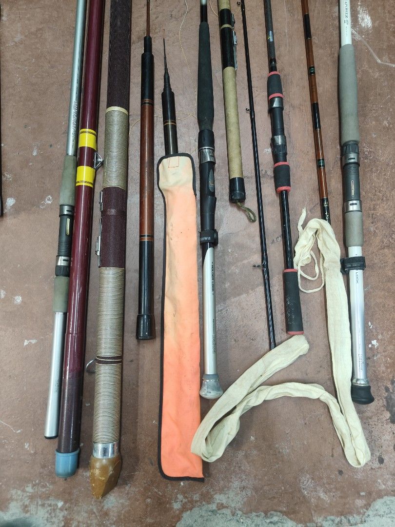 Assorted Fishing Rods (Category: Fishing) located in Cavite. Submitted by sevillajoh71978 (Listing ID 1433036582, Image 2). Description: - Collection of fishing rods - Different lengths and designs available - Includes rods with protective cases - Made from various materials - Different handle styles and reel seats - Some rods have markings and labels - Perfect for fishing enthusiasts.