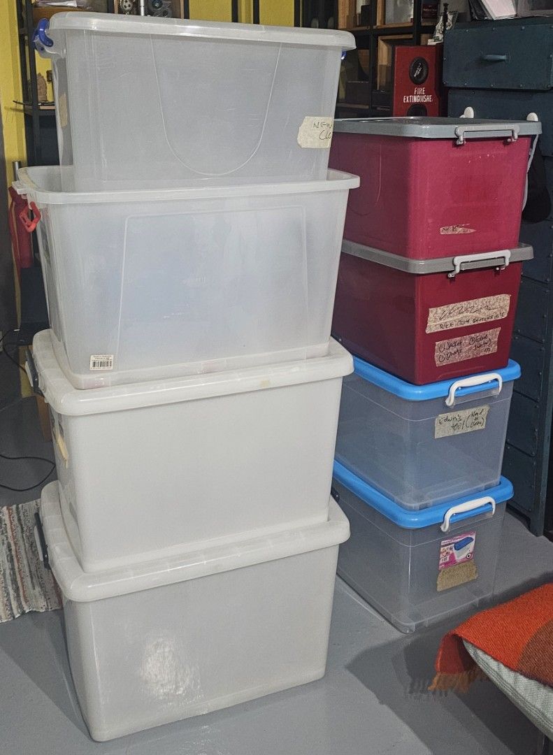 Assorted Plastic Storage Boxes - Various Sizes460227786090096640