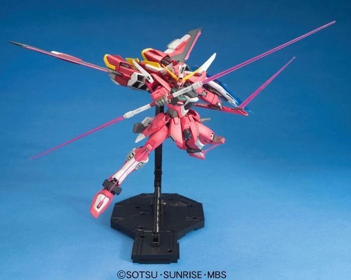 Bandai MG Gunpla ZGMF-X19A ∞ Infinite Justice Gundam (Category: Gundam Model Kits) located in Singapore. Submitted by suntrailerhobby (Listing ID 1433206930, Image 3). Description: The MG ZGMF-X19A Infinite Justice Gundam is a standout release in the Master Grade line, often praised for its exceptional poseability and unique weaponry. Released in 2008, it remains a "gold standard" build for fans of Mobile Suit Gundam SEED Destiny. Key Features & 