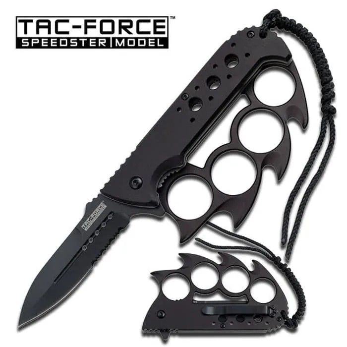 Black Knuckle Knife (Category: Knives & Chopping Boards) located in Paranaque City. Submitted by zac.sei (Listing ID 1433186451, Image 1). Description: - Black folding knife - Knuckle-duster handle - Lanyard included - All-black design - Finger holes for grip - Sharp blade Tacforce TF793 Speedster Model Trench Knife Foldable Knuckle Knife FOLDING KNIFE MIX, KNUCKLE DUSTER PUNCH Description Brand : Tac-Force Model : Speedster- TF 793 Designed By U