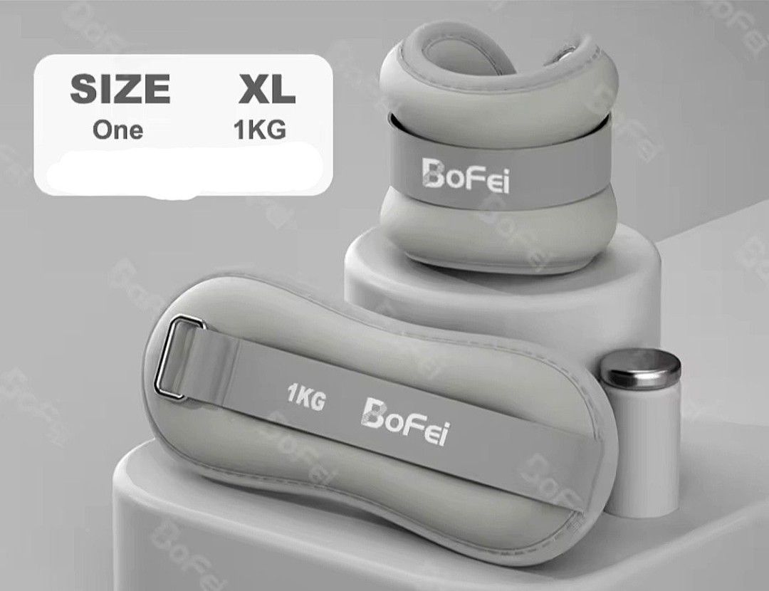 BoFei Wrist and Ankle Weights 1KG 1pc (Category: Weights & Dumbbells) located in Quezon City. Submitted by ana-chan (Listing ID 1433090745, Image 1). Description: Boost your workouts with BoFei wrist and ankle weights! XL size, 1KG. Secure Velcro closure, breathable fabric, and leak-proof design for comfortable and effective exercise..