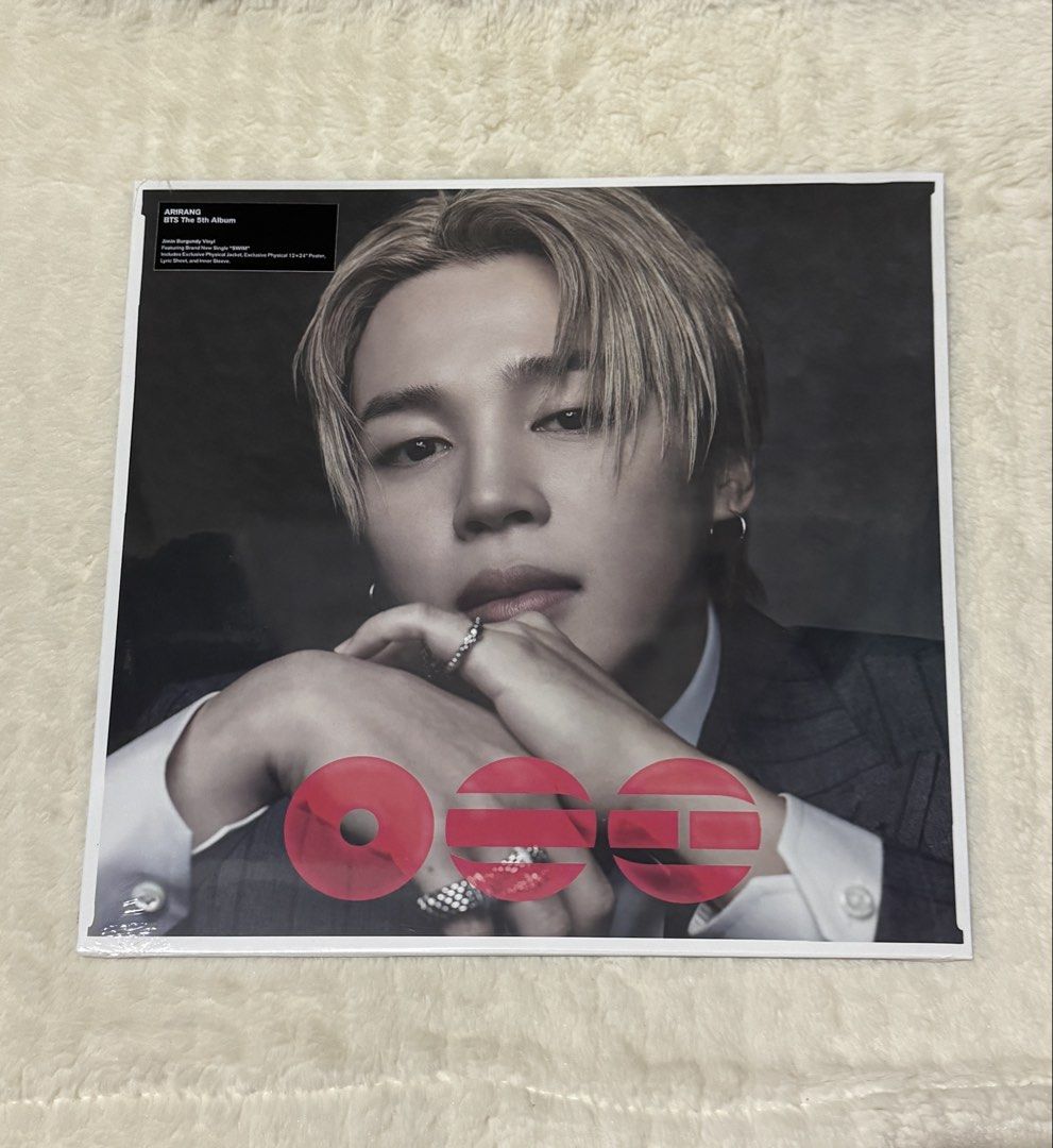 BTS - JIMIN ARIRANG (Standard Vinyl) (Category: Vinyls) located in Pasay City. Submitted by zette_ (Listing ID 1433128177, Image 1). Description: ✔️BTS - ARIRANG (Standard Vinyl) - BTS Arirang The 5th Album (Sealed) - Includes: - Jimin Burgundy Vinyl - Single: "SWIM" - Exclusive Physical Jacket - Exclusive Physical 12x24 Poster - Lyric Sheet - Inner Sleeve - Features all BTS members..