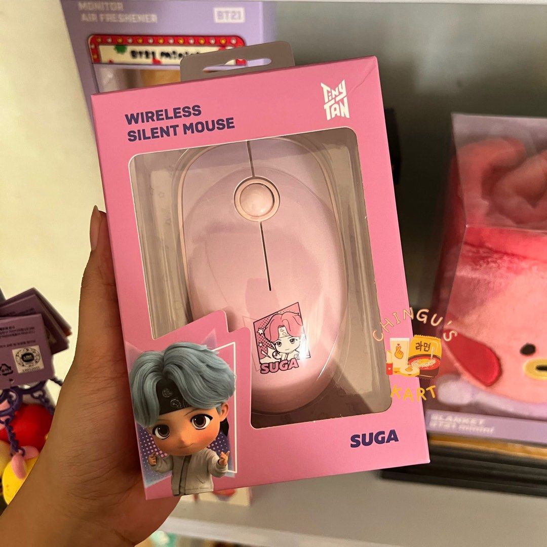 BTS Tinytan Suga Wireless Silent Mouse (Category: Mouse & Mousepads) located in Obando. Submitted by chingus_kartph (Listing ID 1433180644, Image 1). Description: ‼️ LAST PRICE. NO HAGGLING ‼️ #sugakookie_sells - Suga Wireless Mouse ✨ 💵 ₱450 + lsf 📍bulacan 💸 gcash / bdo / paymaya / gotyme / maribank 🚚 jnt / sdd 🏷️ wts lfb ph.