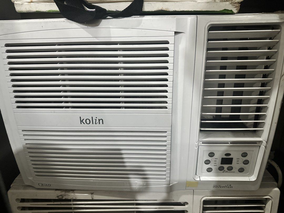 Buy 1 Take 1 Window Type Inverter Aircon (Category: Air Conditioning and Heating) located in Rizal. Submitted by _triagarcia (Listing ID 1433128483, Image 1). Description: Brand: Kolin Model: KAG-145WCINV Capacity: 1.5HP Style: Window type Inverter Features: Smart AC pwede connect sa wifi. May phone app para pwede ma control yung AC kahit nasa labas. With remote and manuals *Take 1 Aircon Brand: Mabe Capacity: 1.5HP Model: MEI12VR With remote Bot