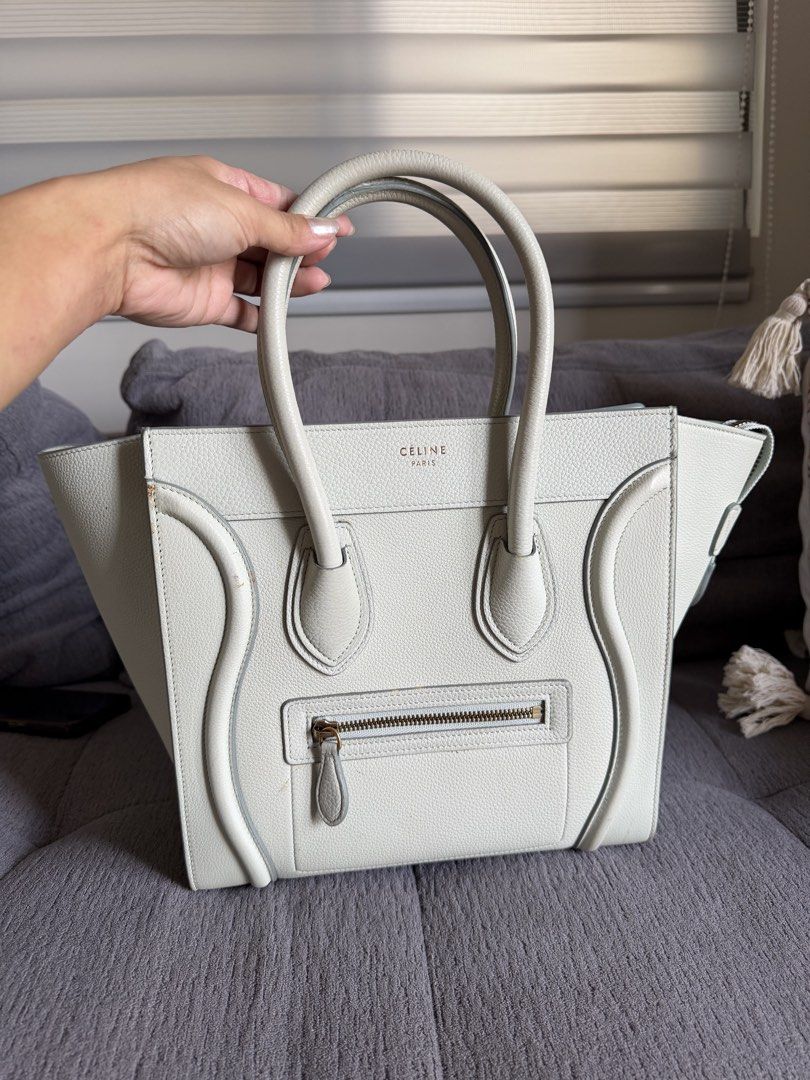 Celine Micro Luggage Tote (Category: Luxury Bags & Wallets) located in General Trias. Submitted by kimlagmanyala (Listing ID 1433146142, Image 1). Description: Celine Micro Luggage Tote in Drummed calfskin leather, color is light mint green In excellent condition with minor signs of usage, includes dustbag.