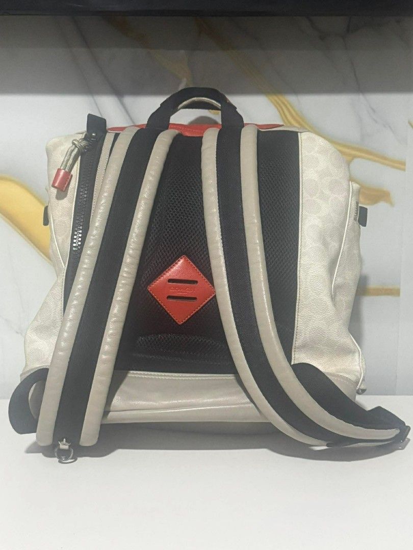 Coach Pacer Utility Backpack in Signature Canvas with Coach Patch (Category: Luxury Bags & Wallets) located in Quezon City. Submitted by aiuradarling (Listing ID 1433205576, Image 3). Description: Selling for a friend! Authentic, with minor scratches 💸 30,000.