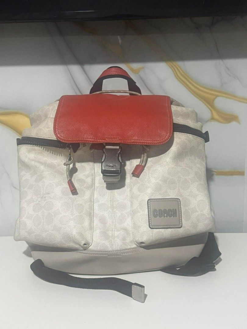 Coach Pacer Utility Backpack in Signature Canvas with Coach Patch (Category: Luxury Bags & Wallets) located in Quezon City. Submitted by aiuradarling (Listing ID 1433205576, Image 1). Description: Selling for a friend! Authentic, with minor scratches 💸 30,000.