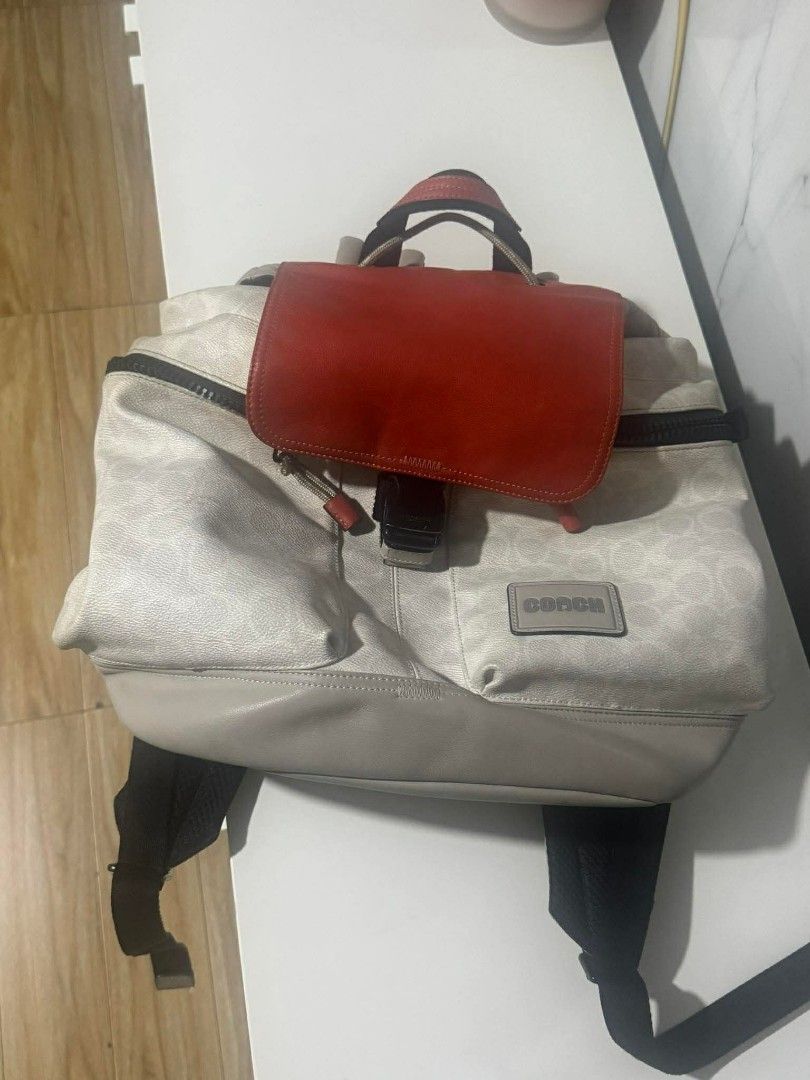 Coach Pacer Utility Backpack in Signature Canvas with Coach Patch (Category: Luxury Bags & Wallets) located in Quezon City. Submitted by aiuradarling (Listing ID 1433205576, Image 2). Description: Selling for a friend! Authentic, with minor scratches 💸 30,000.