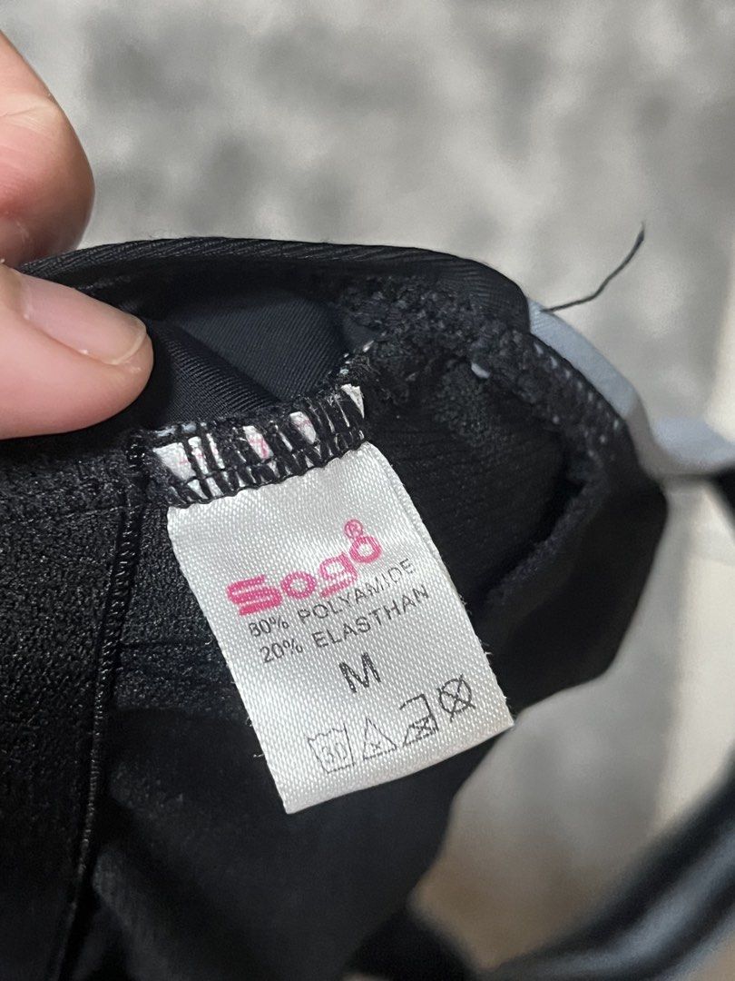 Conservative Sogo Swimsuit - Black and Gray (Category: Bikinis & Swimsuits) located in Roxas. Submitted by lacerna_wears (Listing ID 1433025603, Image 3). Description: - Sogo swimsuit in black and gray - Size: M - Features: Zip-up front, racerback design - Bottom: Shorts style for coverage and comfort - Material: 80% polyamide, 20% elastane.