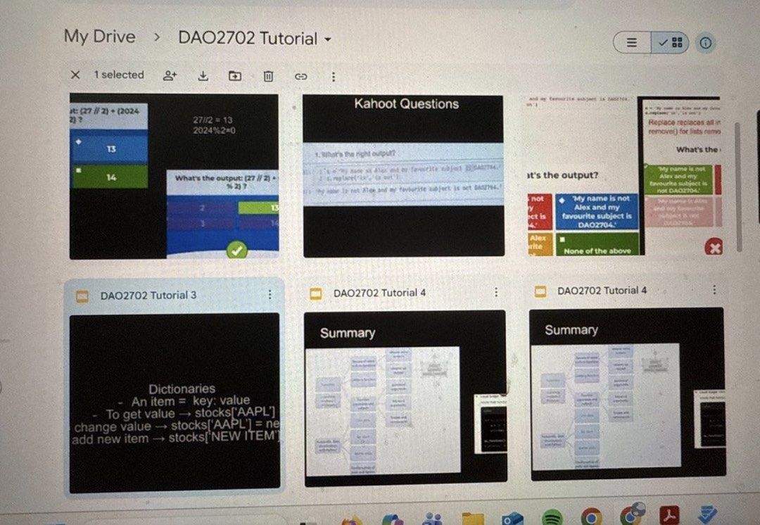 NUS DAO2702 Compiled Tutorial Key Pointers, Question and Answer Notes (Category: Assessment Books) located in Singapore. Submitted by wilddhearts (Listing ID 1433078979, Image 1). Description: DAO2702 tutorial questions and answers, together with KEY POINTERS that i took down during every tutorial class i went for - SOLD 8 copies till date. - I redid every question here 3 times and scored well for finals. the same tricks always appear. - great fo