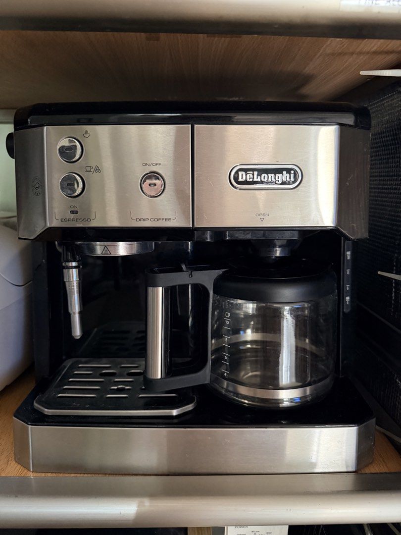 De'Longhi Combi Coffee Maker BCO 421.S (Category: Coffee Machines & Makers) located in Marikina City. Submitted by teddiescloset (Listing ID 1433011584, Image 1). Description: Item: De’Longhi Combi Coffee Maker BCO 421.S Type: Espresso + Drip Coffee Machine (2-in-1) ✨ Key Features * Combines espresso and drip coffee functions * Sleek stainless steel finish * Includes glass carafe * Beginner-friendly and easy to use 📅 Purchase Details * Bought: J