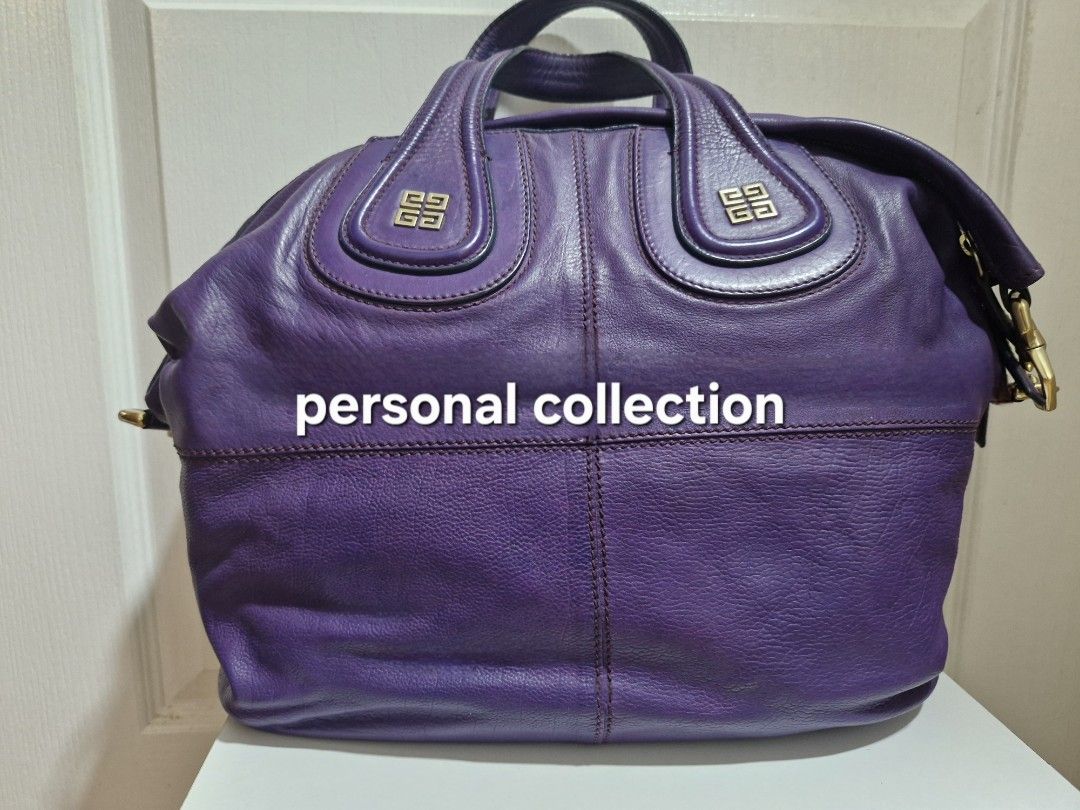 Givenchy Nightingale Handbag - Purple Authentic (Category: Luxury Bags & Wallets) located in Taguig. Submitted by shop.my.personal.collection (Listing ID 1433136230, Image 1). Description: - Givenchy Nightingale handbag - Purple color - Structured design - Top handles with shoulder strap, swatch, and Givenchy dustbag - Spacious interior - Gold-tone hardware - 8.5/10 - Authentic - Price negotiable .
