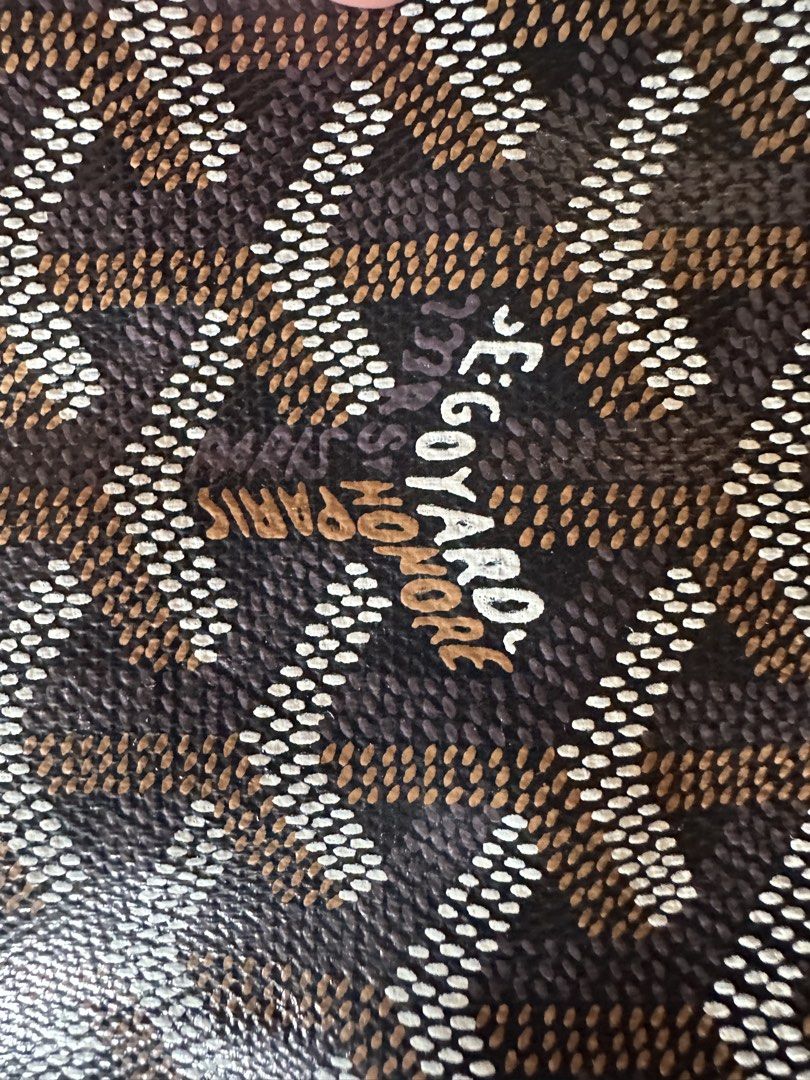 Goyard St. Louis Tote Bag (PM) (Category: Luxury Bags & Wallets) located in Bayambang. Submitted by bagaholic_co (Listing ID 1433043017, Image 2). Description: - Goyard St. Louis tote bag (pm size) - Color: Brown and Black - Includes matching pouch and card holder - Signature Goyardine pattern - Black leather handles and trim - Light beige interior - Serial number visible - No flaws - Super Lightweight - Please self authenticate - Japan-sourced -