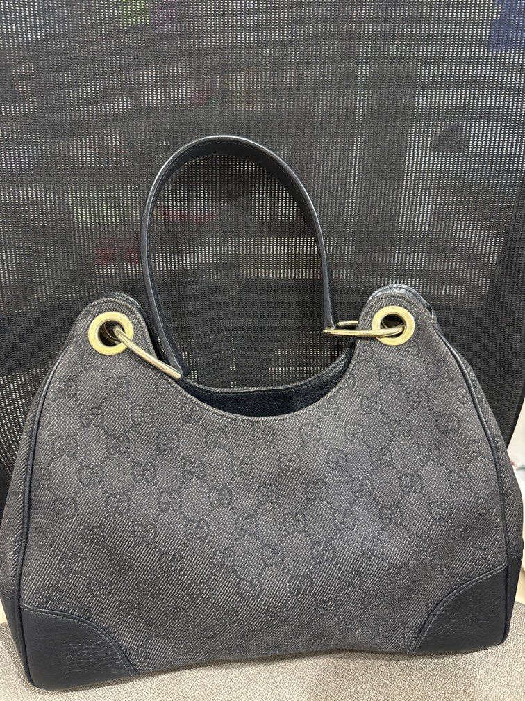GUCCI GUCCISSIMA HOBO BAG (Category: Luxury Bags & Wallets) located in Pasig City. Submitted by kleankloset (Listing ID 1433196962, Image 1). Description: Gucci GG Canvas Shoulder Bag – Black (Authentic, Japan Vintage) ✨ Description: Timeless Gucci shoulder bag in classic black GG monogram canvas with leather trim and gold-tone hardware. Effortlessly chic and easy to style — perfect for everyday use or elevating a simple outfit. Structured yet sl