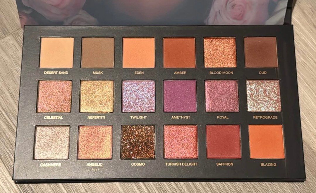 Huda Beauty Desert Dusk eyeshadow palette (Category: Makeup) located in Quezon City. Submitted by cheerupbby (Listing ID 1433197881, Image 3). Description: Will ship when I get back home to the Philippines in October/November 2026. I will only bring what is SOLD. Half payment accepted with no cancellation. All makeup is crossposted on marketplace 🇨🇦 and nowhere else. 📍 QC Can ship thru lalamove or j&t.
