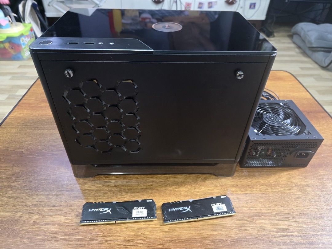 Inwin A1 plus case, 16gb ddr4 ram (Category: Desktops) located in Mandaluyong City. Submitted by ace.bernardo (Listing ID 1433069263, Image 1). Description: Selling Inwin A1 plus case + 16gb ram. This is a mini itx case. Make sure your parts are compatible. Incomplete. PSU was removed dahil pinalitan ko due to upgrade. Not sure if it works. Please let me know if may questions pa. Ram 16gb ddr4 (2 x 8gb) RFS: Nag upgrade na ako sa ibang mini itx c