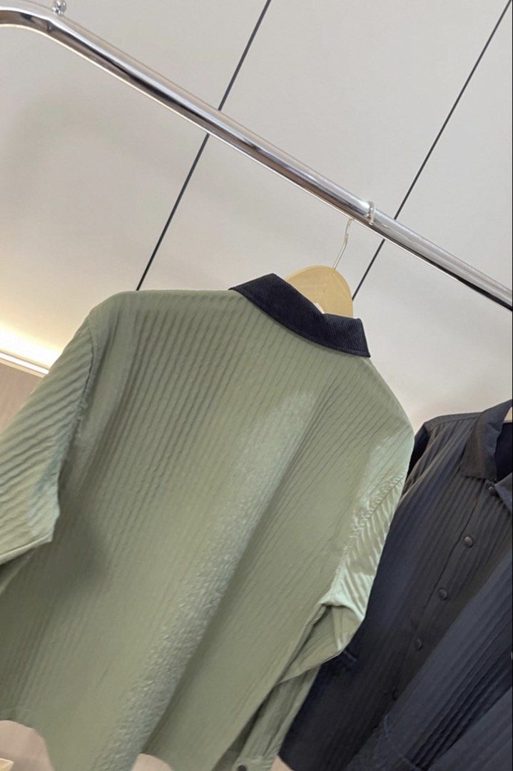 Issey Miyake style pleated coach jacket (Category: Coats, Jackets and Outerwear) located in Caloocan City. Submitted by greenboxpackaging (Listing ID 1433159931, Image 2). Description: Color gray, included some photos in different color for your design reference. Brandnew from China size Medium. Shoulder- 19inches Pits- 23inches lenght- 28inches.