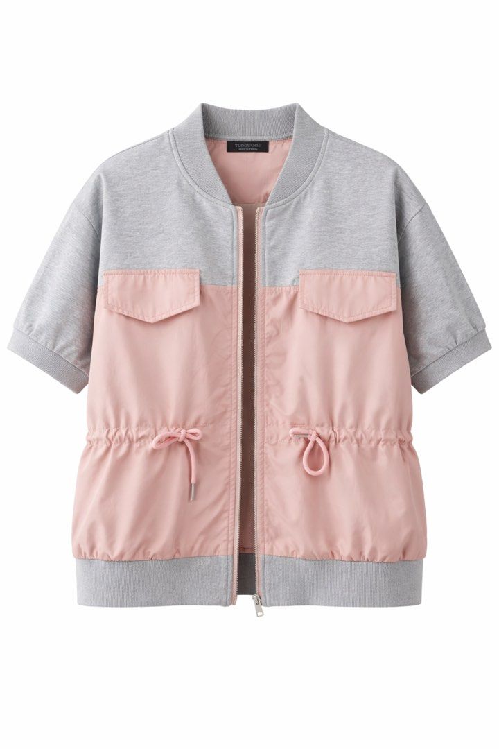 Korean Two-Tone Casual Jacket (Gray x Blush Pink) (Category: Coats, Jackets and Outerwear) located in Taguig. Submitted by oeyoo (Listing ID 1433120610, Image 2). Description: Korean Two-Tone Casual Jacket (Gray x Blush Pink) Fit/style same as the model/picture Korean-style jacket that’s perfect for everyday wear. Features a soft heather gray cotton upper and a light blush pink nylon bottom, plus an adjustable drawstring waist for a flattering sh