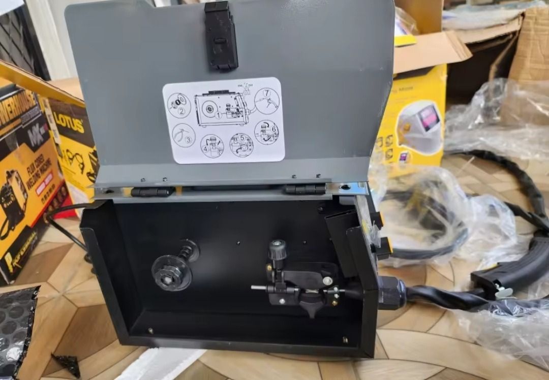 Lotus LT255MTX MIG Welding Machine (Category: Construction Tools & Equipment) located in Tarlac. Submitted by conconshop8 (Listing ID 1433034366, Image 3). Description: - Lotus LT255MTX MIG welding machine - Digital amperage display - Easy-carry handle - Flux-cored welding capable - Includes welding mask and accessories.