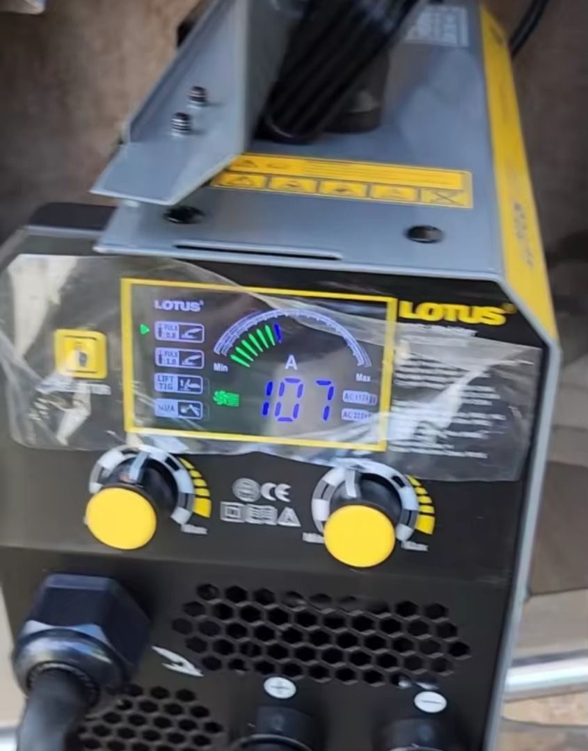 Lotus LT255MTX MIG Welding Machine (Category: Construction Tools & Equipment) located in Tarlac. Submitted by conconshop8 (Listing ID 1433034366, Image 2). Description: - Lotus LT255MTX MIG welding machine - Digital amperage display - Easy-carry handle - Flux-cored welding capable - Includes welding mask and accessories.