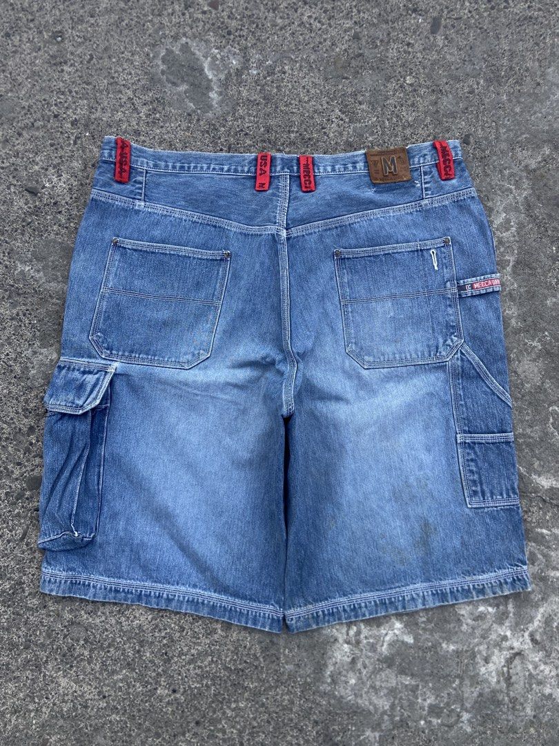 Mecca D.N.M. Denim Jorts (Category: Shorts) located in Imus. Submitted by retrodrips (Listing ID 1433187689, Image 1). Description: Mecca Carpenter/Cargo Jorts Semi Heavh ◼️Dimes: W40 x L27 | Hem: 13.5 Thigh: 17 ◼️Condition: Good ◼️Color Rate: 9/10 ◼️Issues: Semi Hole, Needs Wash Price: 📥📥 For more item check out my FB and Tiktok @Retro Drips .