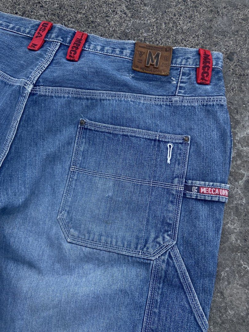 Mecca D.N.M. Denim Jorts (Category: Shorts) located in Imus. Submitted by retrodrips (Listing ID 1433187689, Image 2). Description: Mecca Carpenter/Cargo Jorts Semi Heavh ◼️Dimes: W40 x L27 | Hem: 13.5 Thigh: 17 ◼️Condition: Good ◼️Color Rate: 9/10 ◼️Issues: Semi Hole, Needs Wash Price: 📥📥 For more item check out my FB and Tiktok @Retro Drips .