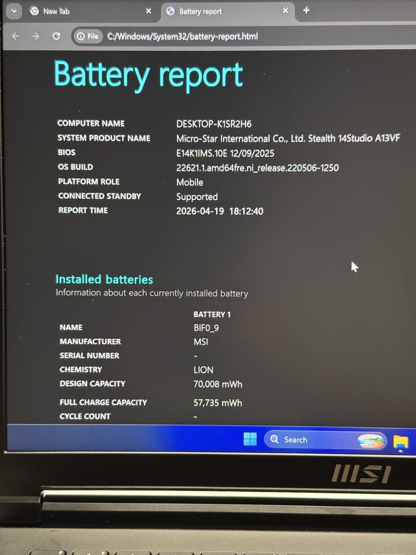 MSI Stealth 14 Studio A13VF Laptop444233574001551367