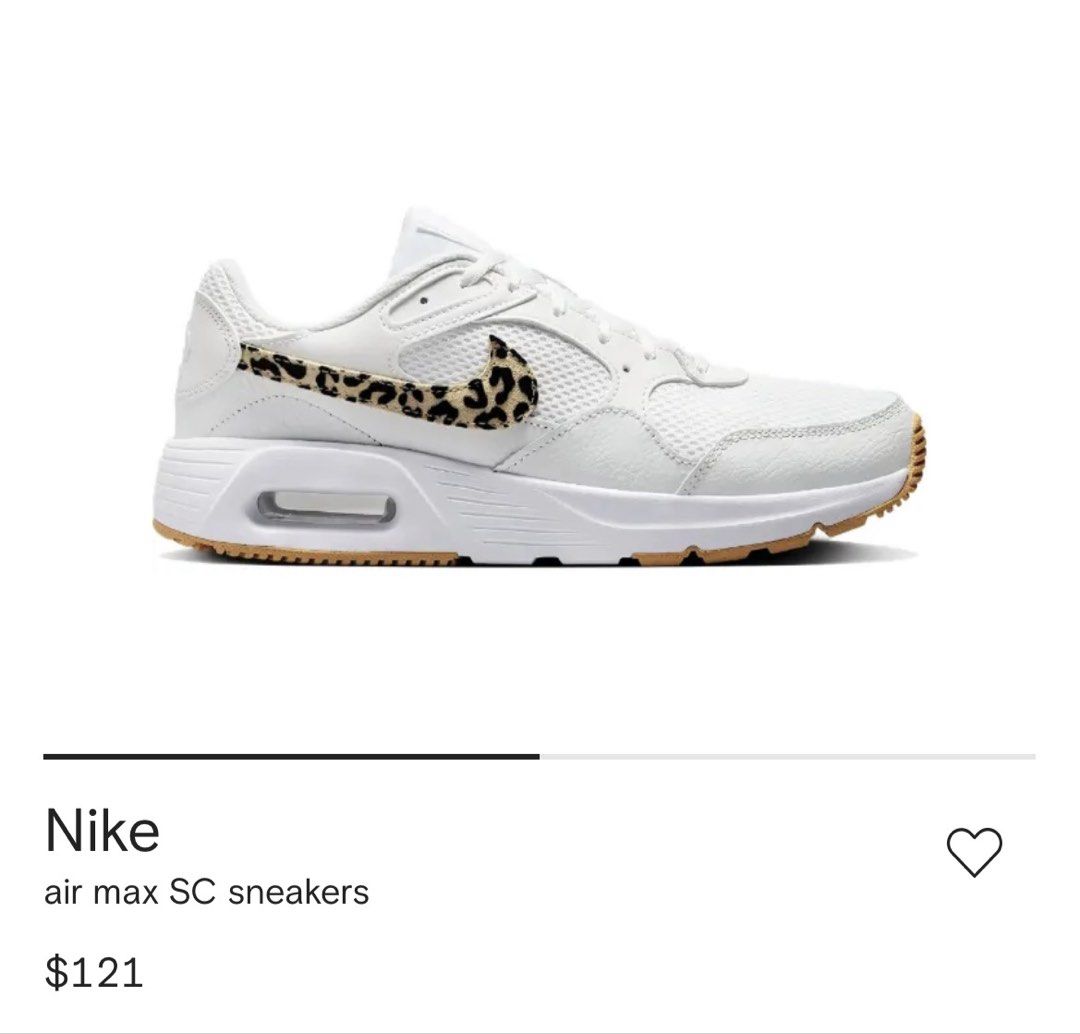 nike air max sc in summit white leopard (Category: Sneakers) located in Quezon City. Submitted by ___hettyyyy (Listing ID 1433096448, Image 2). Description: size us 8.5 uk 60 eu 40 srp at 7-8k !! signs of usage but overall still in good condition :) can haggle but not too low.