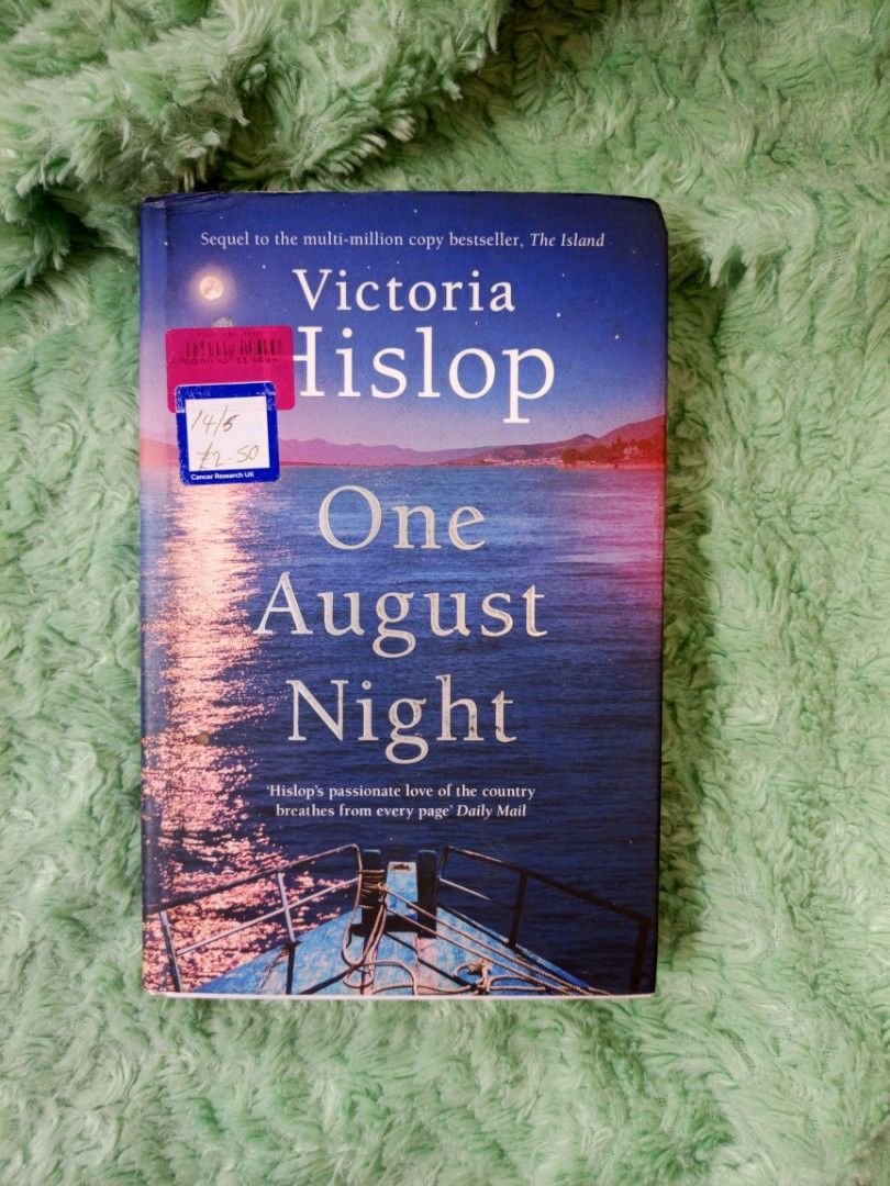 One August Night by Victoria Hislop (Category: Storybooks) located in Quezon City. Submitted by avigene (Listing ID 1433025650, Image 1). Description: hard cover.