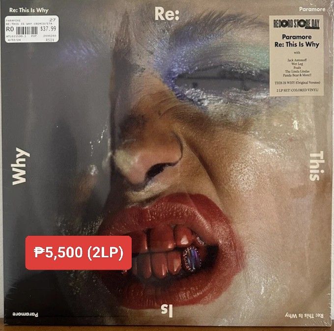 Paramore - This is Why (Remix + Standard) RSD (Category: Vinyls) located in Manila. Submitted by jhenaloymerchandise (Listing ID 1433018557, Image 1). Description: Paramore - This is Why (Remix + Standard) RSD 2LP = ₱5,500 brand New sealed.
