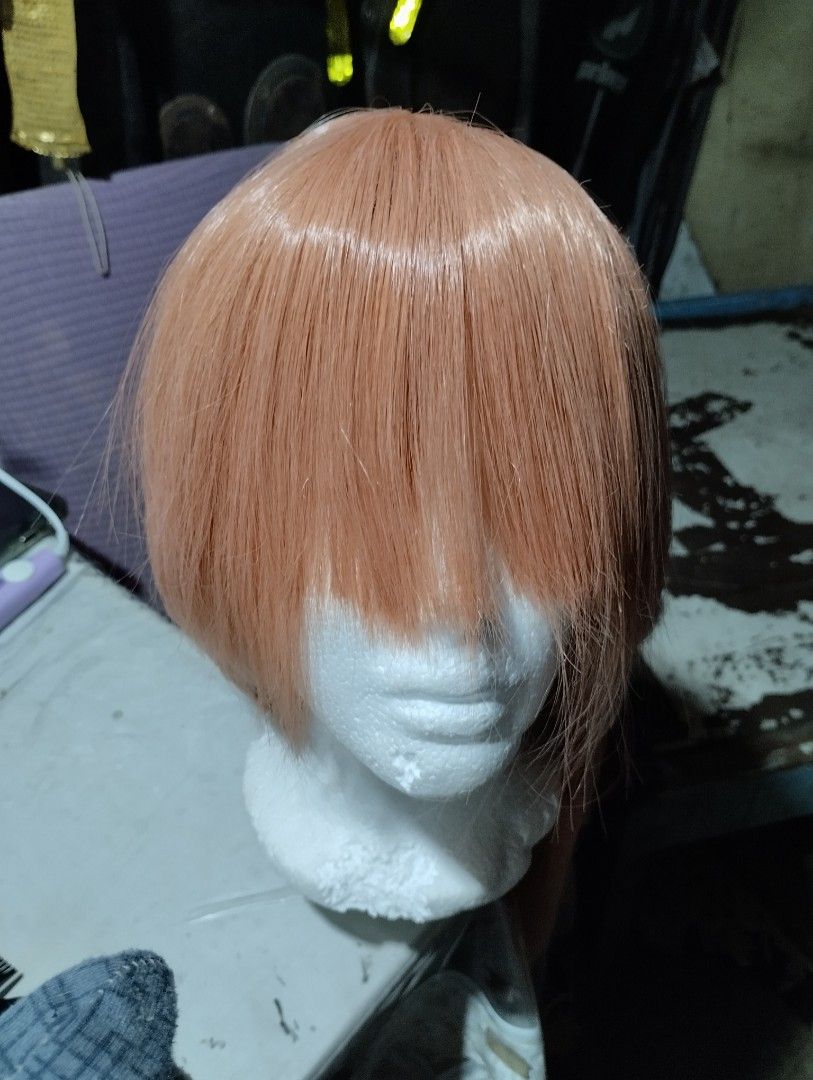 Peach-colored Wig (Category: Hair Accessories) located in Manila. Submitted by kowzi (Listing ID 1433096543, Image 2). Description: Mop: Maya / Maribank SF: Shouldered by buyer - Used for angel devil - Long wig - Perfect for cosplay and costumes.