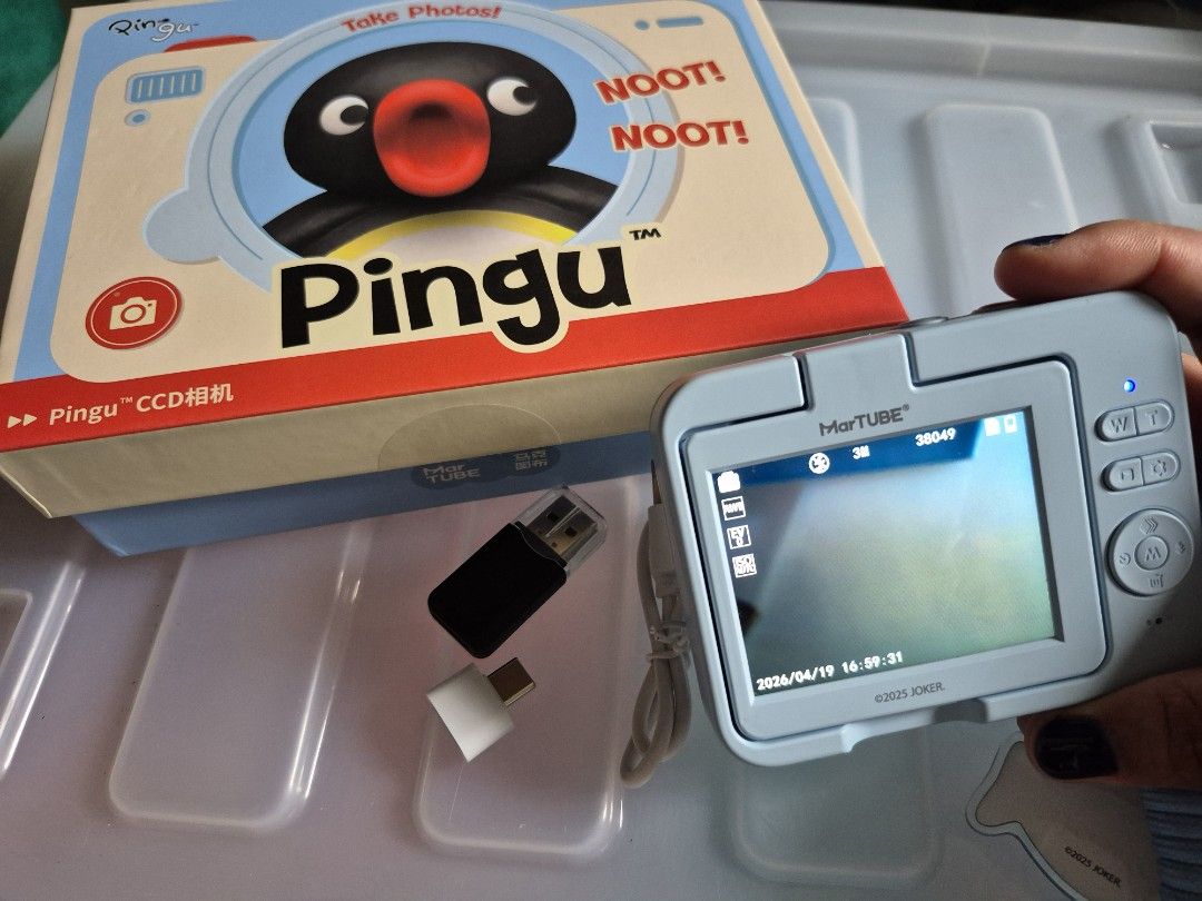 Pingu CCD Digital Camera (Category: Cameras) located in Quezon City. Submitted by kbbirongie (Listing ID 1433106012, Image 3). Description: Pingu CCD Digital Camera Flip Screen Inclusions: - USB card reader & Type-C adapter - Type-C charger cord - 32 GB memory card No issues, used only for an event. Sample pictures are also included (slides 7-10). Bought from Martube Official. MOP: GCash/Maribank MOD: J&T only .