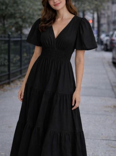 Puff sleeve maxi dress, black (Category: Dresses) located in Las Pinas. Submitted by tjdio (Listing ID 1385032096, Image 1). Description: .