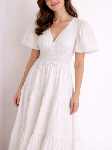 Puff sleeve maxi dress, white (Category: Dresses) located in Las Pinas. Submitted by tjdio (Listing ID 1385032165, Image 1). Description: .