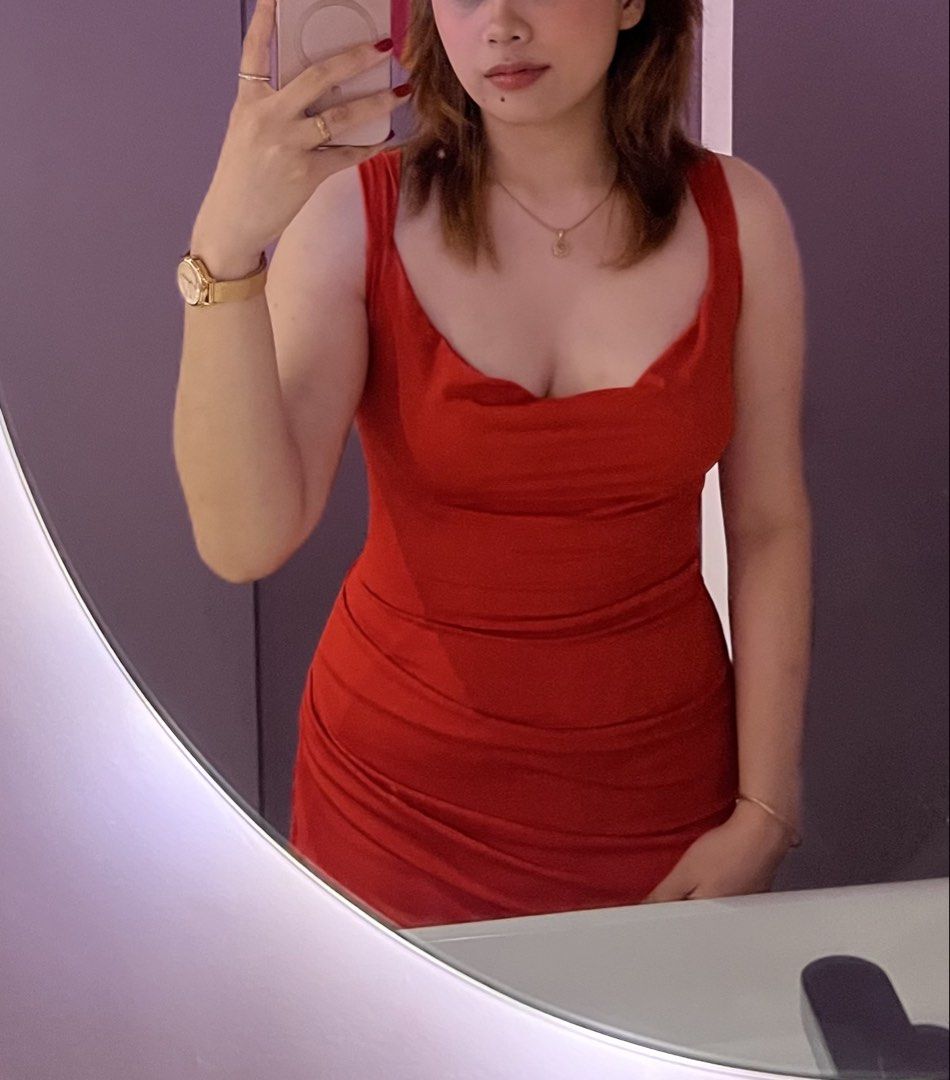 Shein Red Mini Backless Dress (Category: Dresses) located in San Pedro. Submitted by a_styles (Listing ID 1433146153, Image 3). Description: ⭐️ Worn once ⭐️ M (check size chart) ⭐️ DM for when worn pics 📍Pacita, San Pedro, Laguna MOP💰: GCASH/Maya/SeaBank/BPI MOD🚚: Lalamove/JNT .