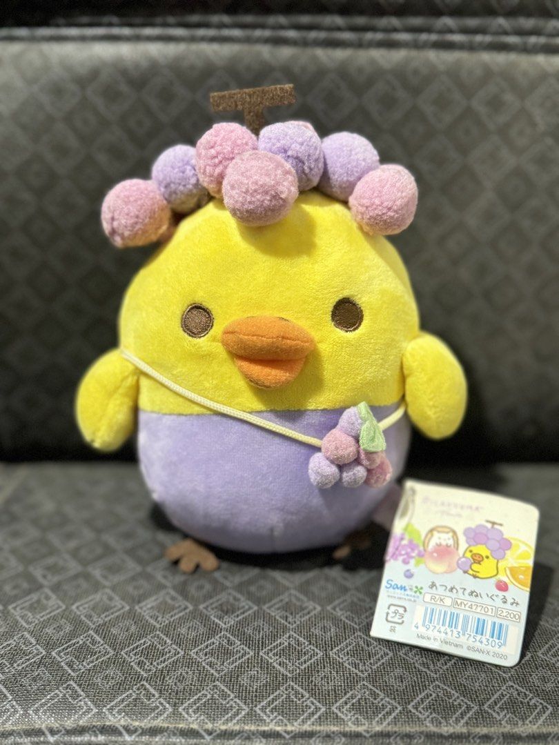 Rilakkuma Kiiroitori & Grape plush (Category: Plushies & Soft Toys) located in Marikina City. Submitted by miecollectibles (Listing ID 1433103020, Image 1). Description: loc: marikina mop: gcash mod: sdd or j&t direct .