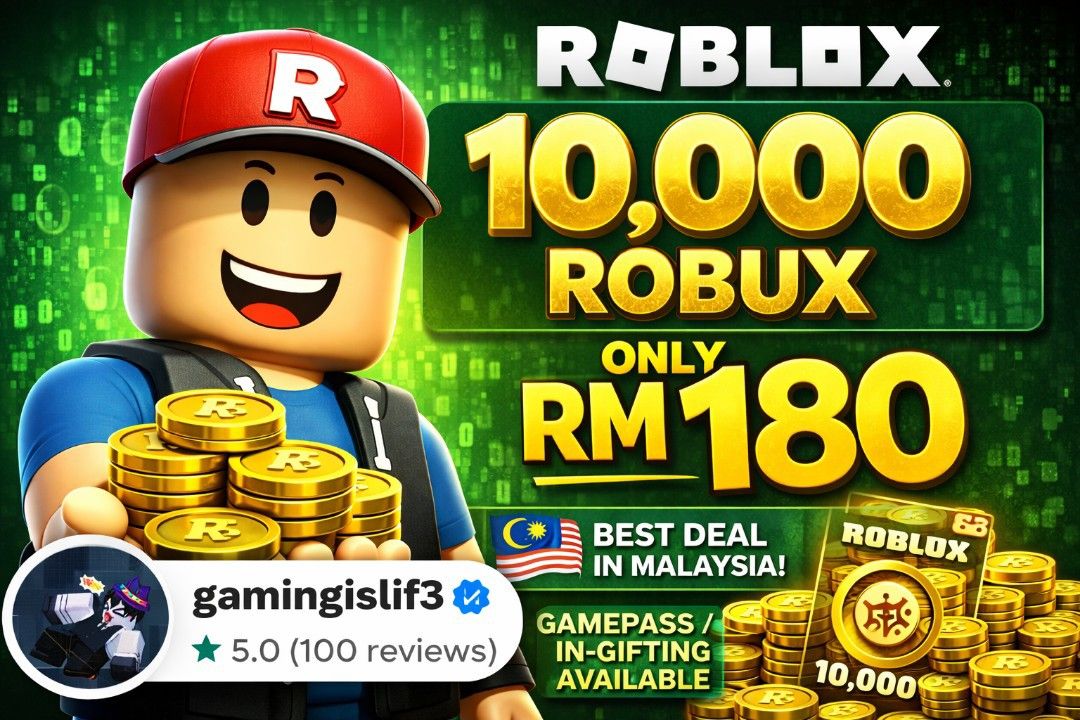 Roblox Robux Rm 180 for 10k promo, Video Gaming, Gaming Accessories ...