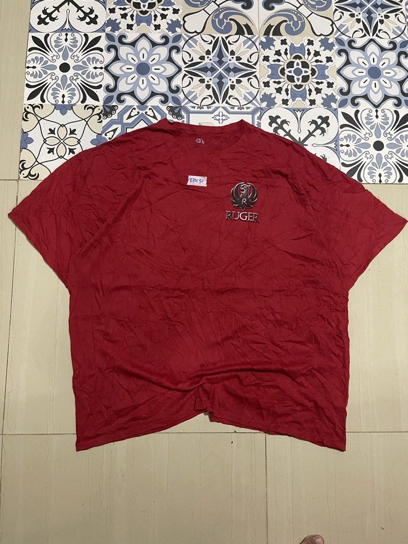 Ruger 3XL Red T-Shirt (Category: Tshirts & Polo Shirts ) located in Manila. Submitted by stuzzygod (Listing ID 1433054953, Image 2). Description: - Ruger t-shirt - Size: 3XL - Features Ruger logo on front - Ruger logo and "ARMS MAKERS FOR RESPONSIBLE CITIZENS" on back - Material: 100% cotton - Made in Mexico - Ruger - Dimes 27*31 - Size XXXL pang bigboy - Good condition - Color rate 9/10 - No issue.