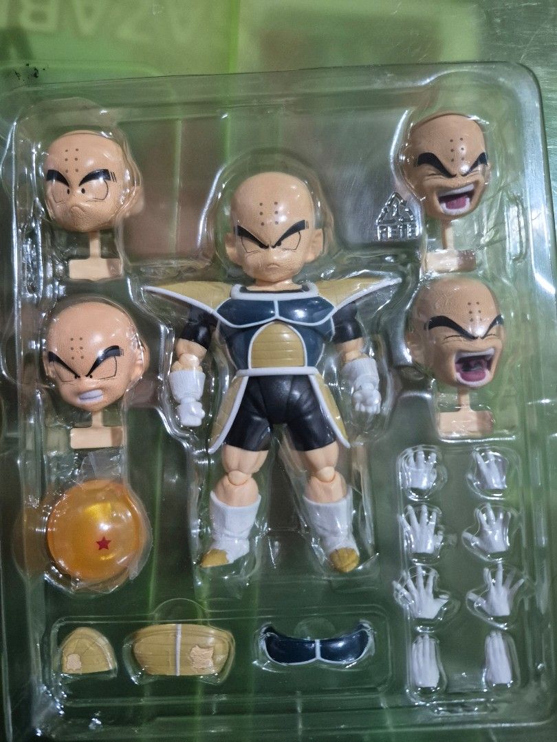 SH Figuarts Krillin Battle Clothes (Category: Figurines & Statues) located in Taytay. Submitted by kin.hobbies (Listing ID 1433062427, Image 3). Description: - SH Figuarts Krillin action figure - Battle clothes version - Includes: - Interchangeable faces - Interchangeable hands - Dragon Ball - Complete with original box and accessories - Made by Bandai Namco gcash for payment buyer handles booking and shipping metro manila area only.