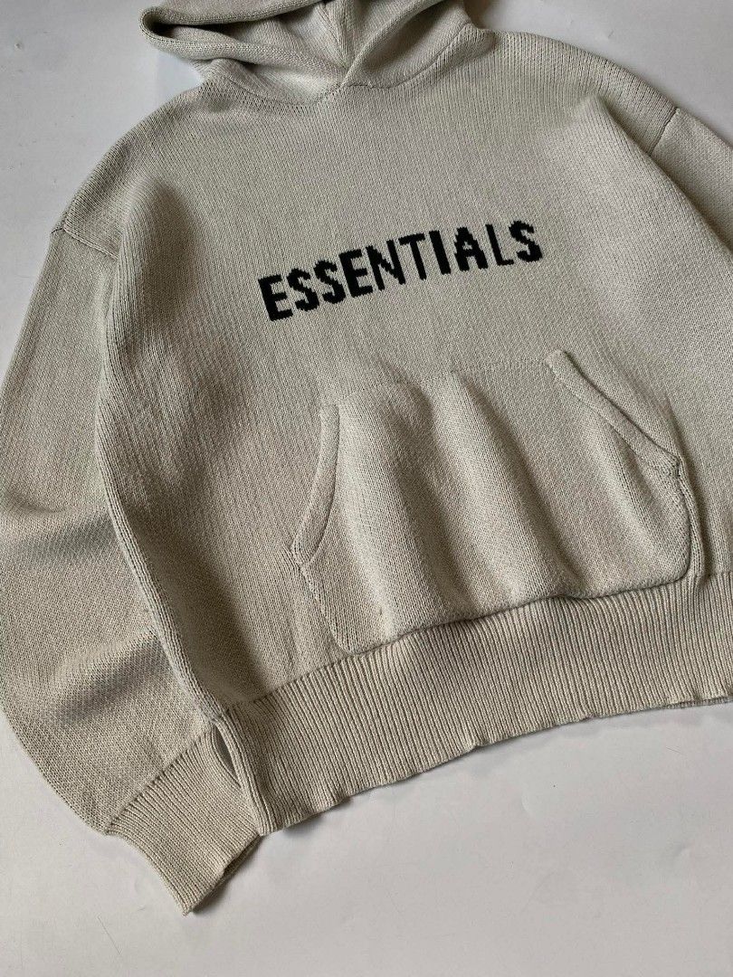 SS21 Fear of God Knit Hoodie Light Oatmeal (Category: Hoodies) located in Baguio. Submitted by themgarbage (Listing ID 1433038451, Image 3). Description: Condition:Great Size Tag:S Width:26 Length:29 Shoulder:26.5 Sleeve:24.