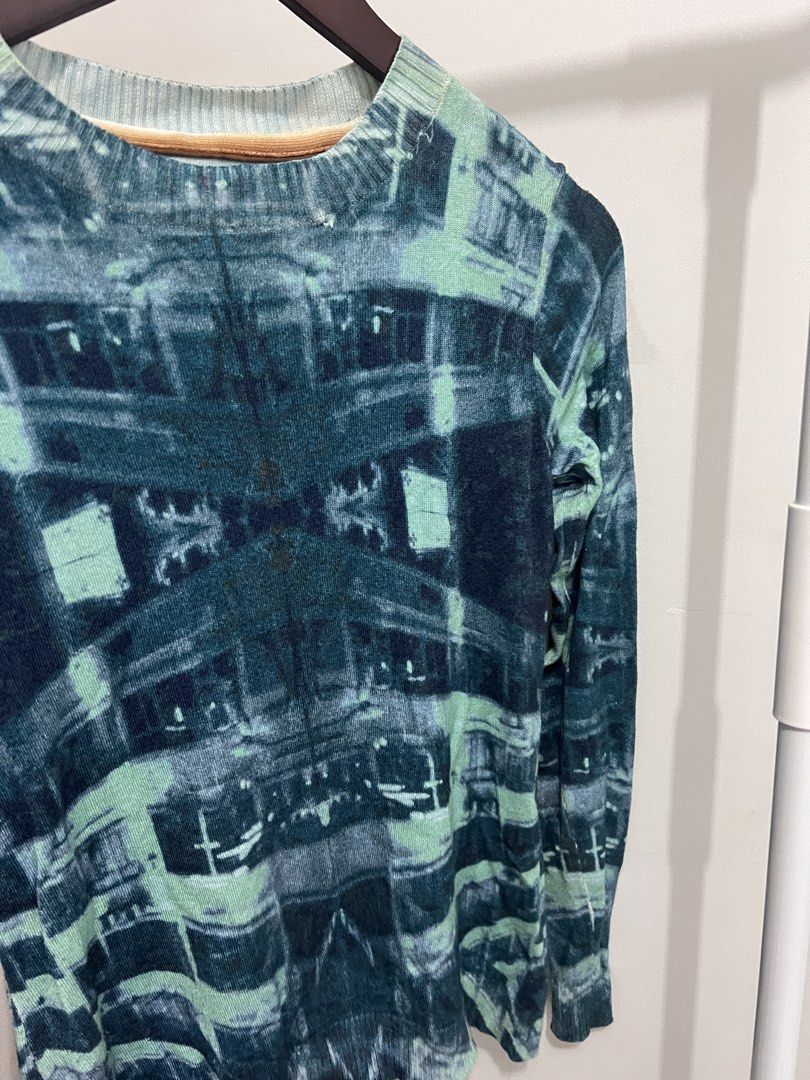 Teal Blue Abstract Geometric Knit Longsleeve (Category: Activewear) located in Manila. Submitted by recobyyna (Listing ID 1433001426, Image 2). Description: Cyber-Chic Abstract Pixel Knit Make a statement in this teal and navy geometric print sweater. Tight-knit fit with a futuristic, digital-inspired pattern. Perfect for those who love a bold, edgy look..