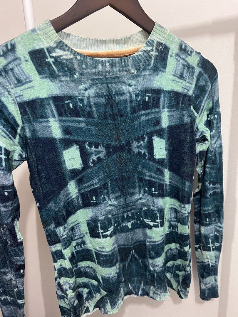 Teal Blue Abstract Geometric Knit Longsleeve (Category: Activewear) located in Manila. Submitted by recobyyna (Listing ID 1433001426, Image 3). Description: Cyber-Chic Abstract Pixel Knit Make a statement in this teal and navy geometric print sweater. Tight-knit fit with a futuristic, digital-inspired pattern. Perfect for those who love a bold, edgy look..