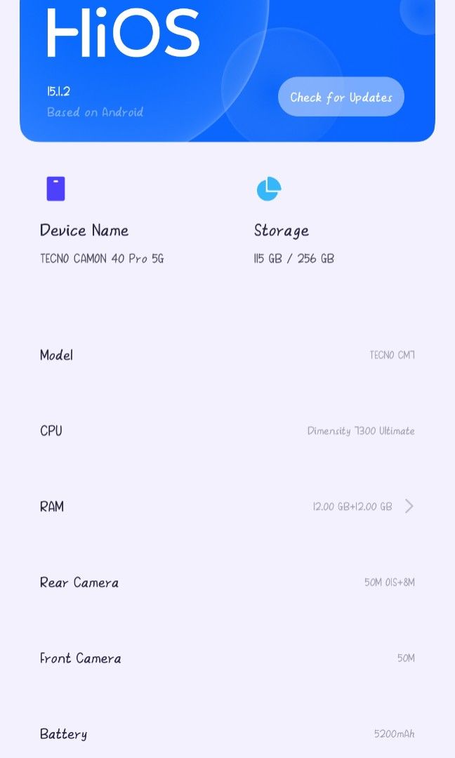 Tecno Camon 40 Pro 5g (Category: Android Others) located in Manila. Submitted by epicfire.766d82 (Listing ID 1433042368, Image 3). Description: Selling Tecno Camon 40 pro 5g 256gb May Camera lens protector na Good as new 4 months palang nagagamit Wala lang yung lower volume botton niya pero sobrang kinis pa meet up agad Pm sa may gusto.