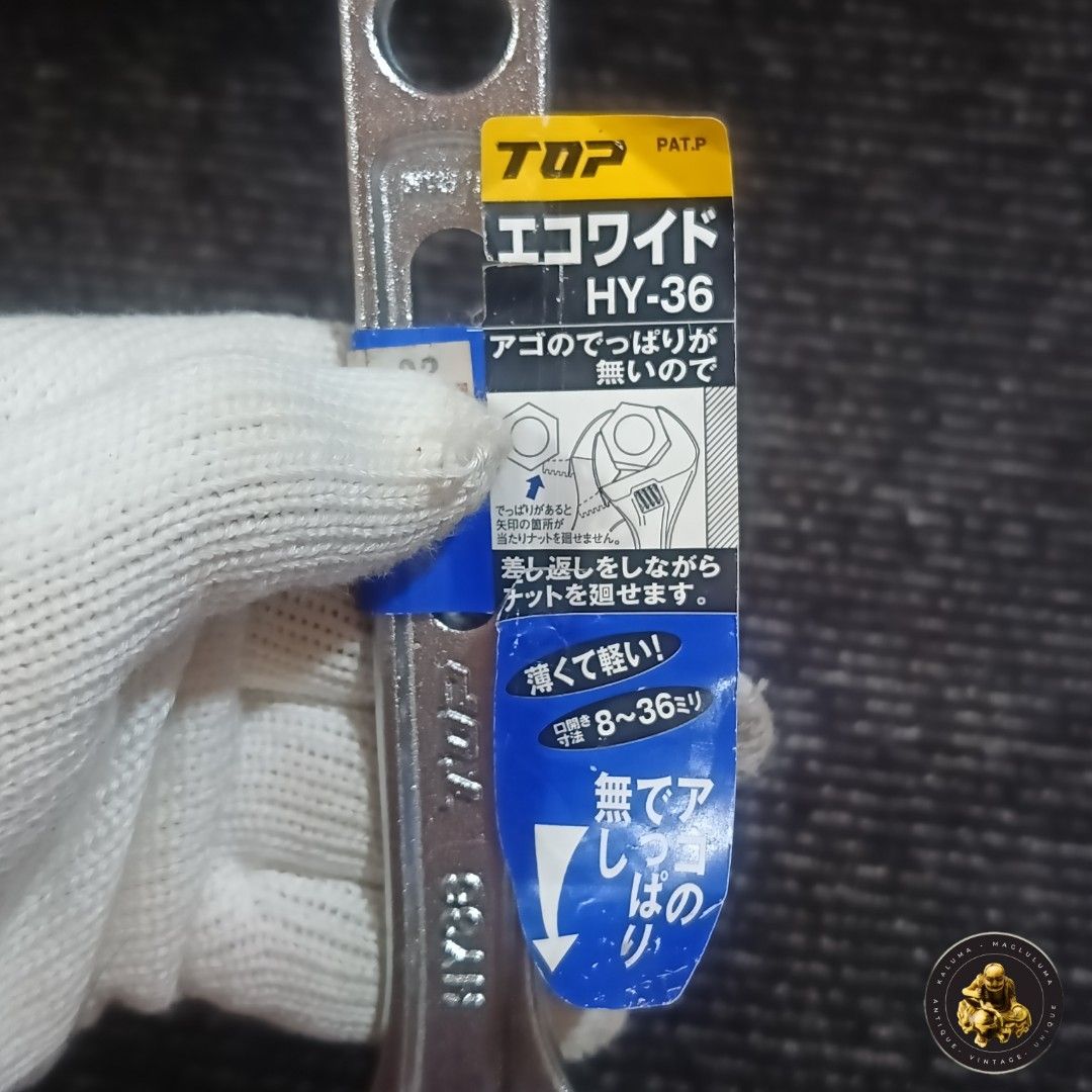TOP Adjustable Wrench (Model HY-36) (Category: Construction Tools & Equipment) located in Meycauayan. Submitted by ka_luma (Listing ID 1433171247, Image 2). Description: TOP Adjustable Wrench (Model HY-36) known for its thin, lightweight body and extra-wide opening jaw..